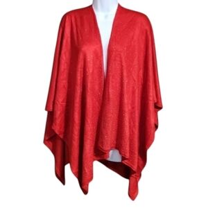 Noelle Vibrant Red Shawl With Light Catching Bling